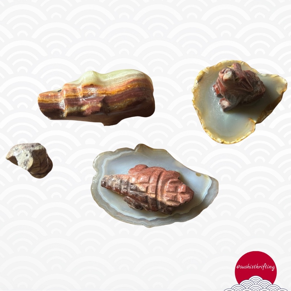 4pc Stone Animal Set - Picture 2 of 16